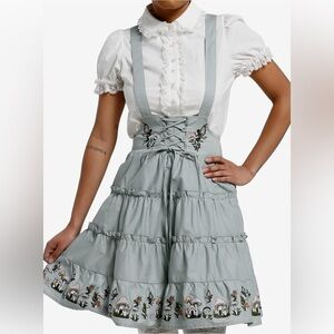 Thorn & Fable Mushroom Tiered Ruffle Skirtall Suspender Skirt Women’s sz 2X